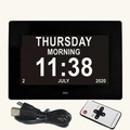 Large calendar day clock for seniors