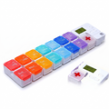 7-Day AM/PM Pill Organiser with Alarm, angled studio view