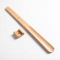 55cm solid beech long-handled shoe horn, full length, with magnetic wall hook